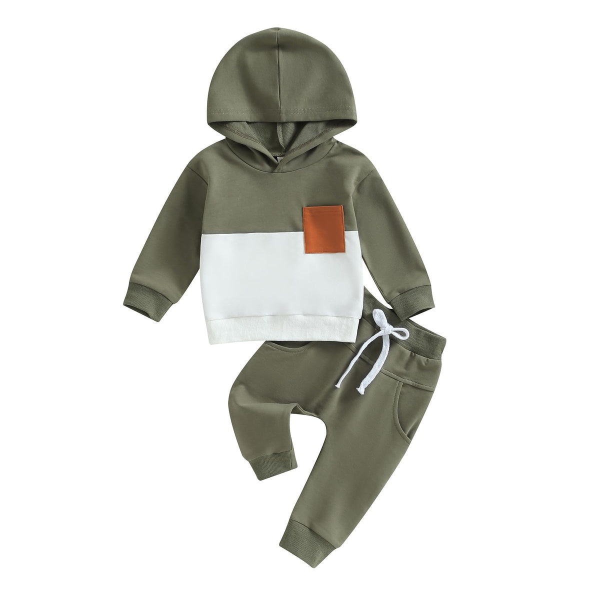 2Pcs Baby Boys Hoodie Tops Pants Set Dinosaur Deer Print Sweatsuit Fall Winter Outfits