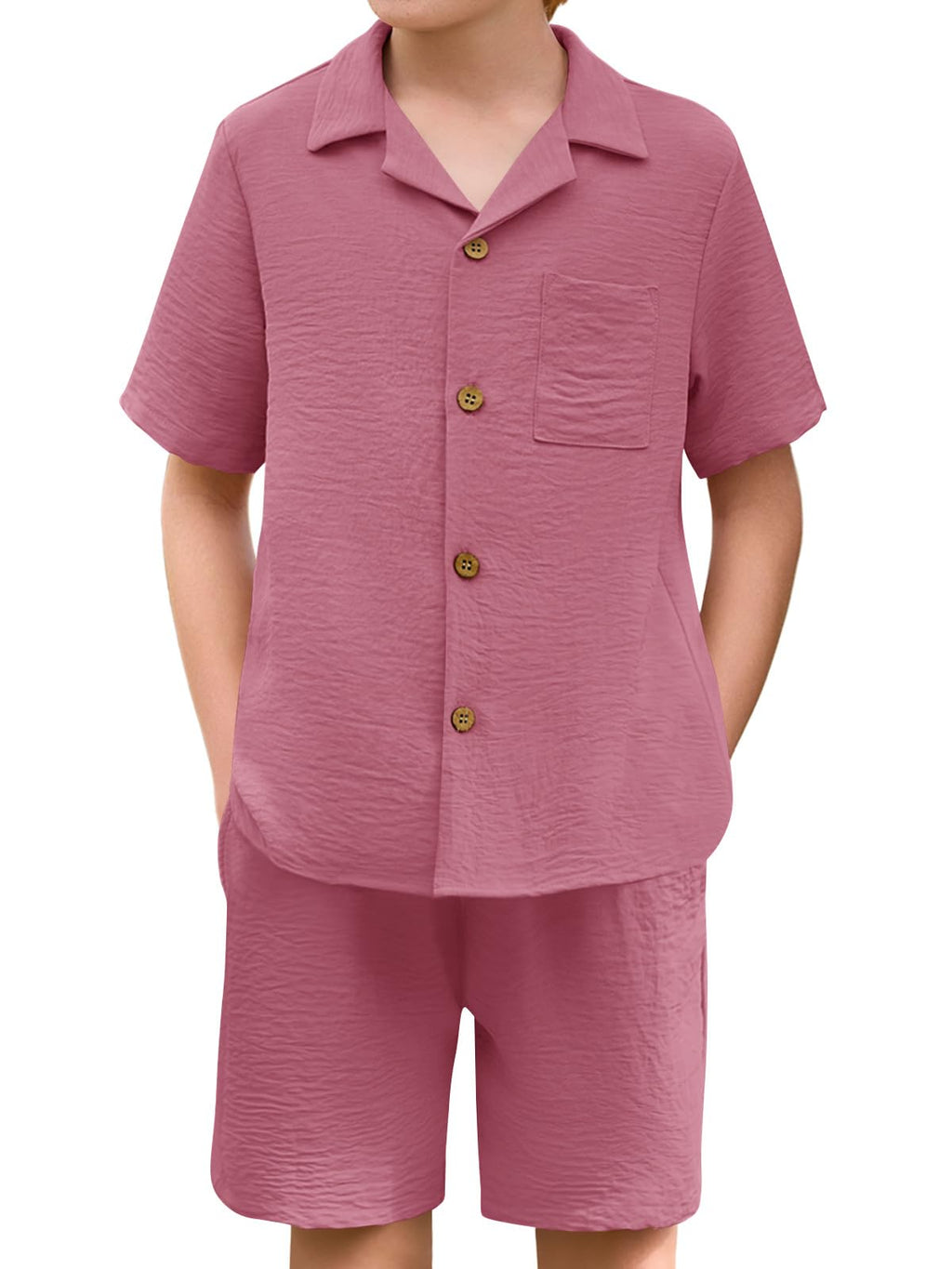 Haloumoning Boys 2 Pieces Summer Outfits Beach Short Sleeve Shirts