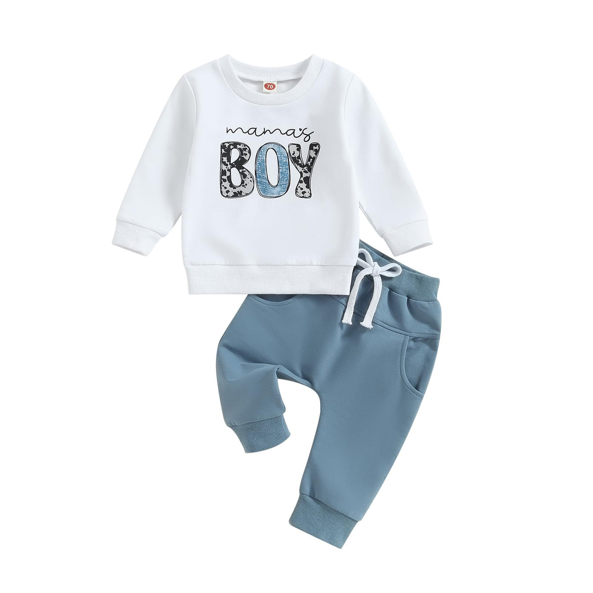 allshope Toddler Baby Boy Fall Outfit Crewneck Long Sleeve Sweatshirt Tops Elastic Pants Jogger Cute Newborn Clolthes Set