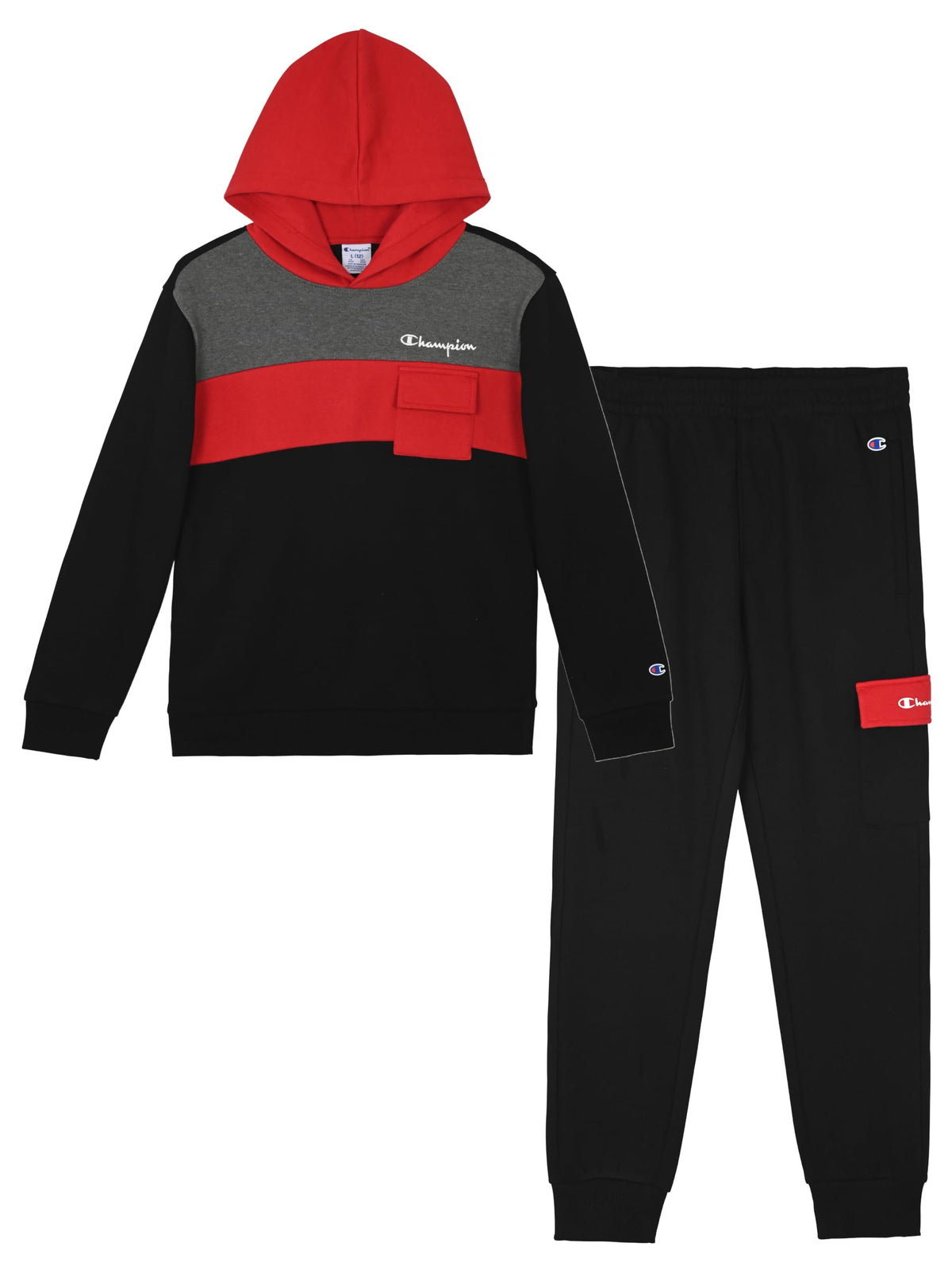 Champion Boys Jogger Set Fleece Hoodie and Sweatpants Tracksuit