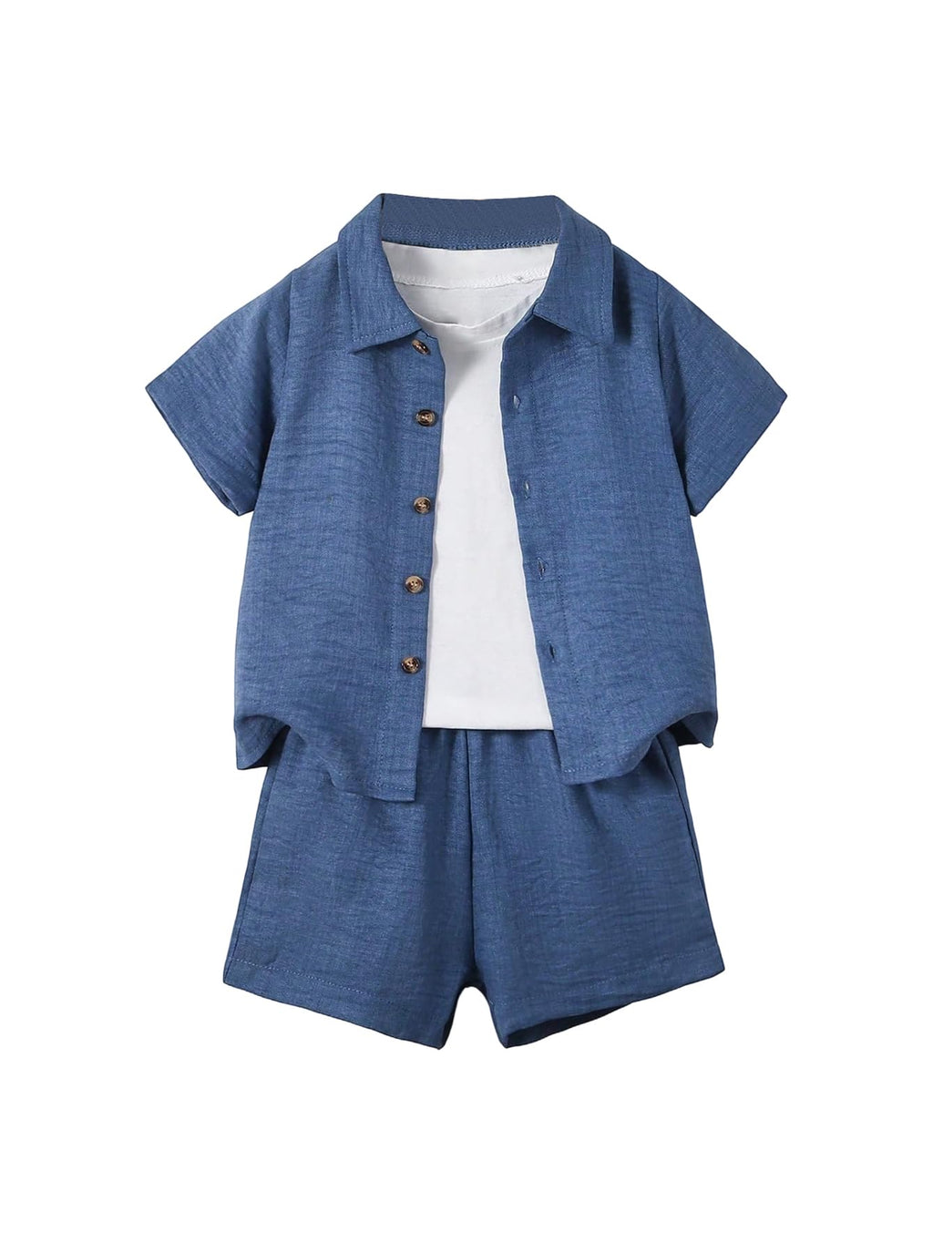 SweatyRocks Boy's Fashion Summer Outfits Button Down Shirt and Shorts Set