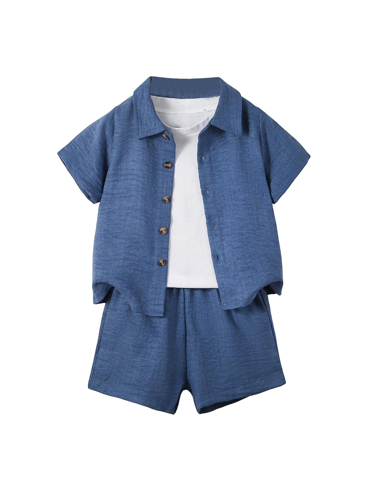 SweatyRocks Boy's Fashion Summer Outfits Button Down Shirt and Shorts Set