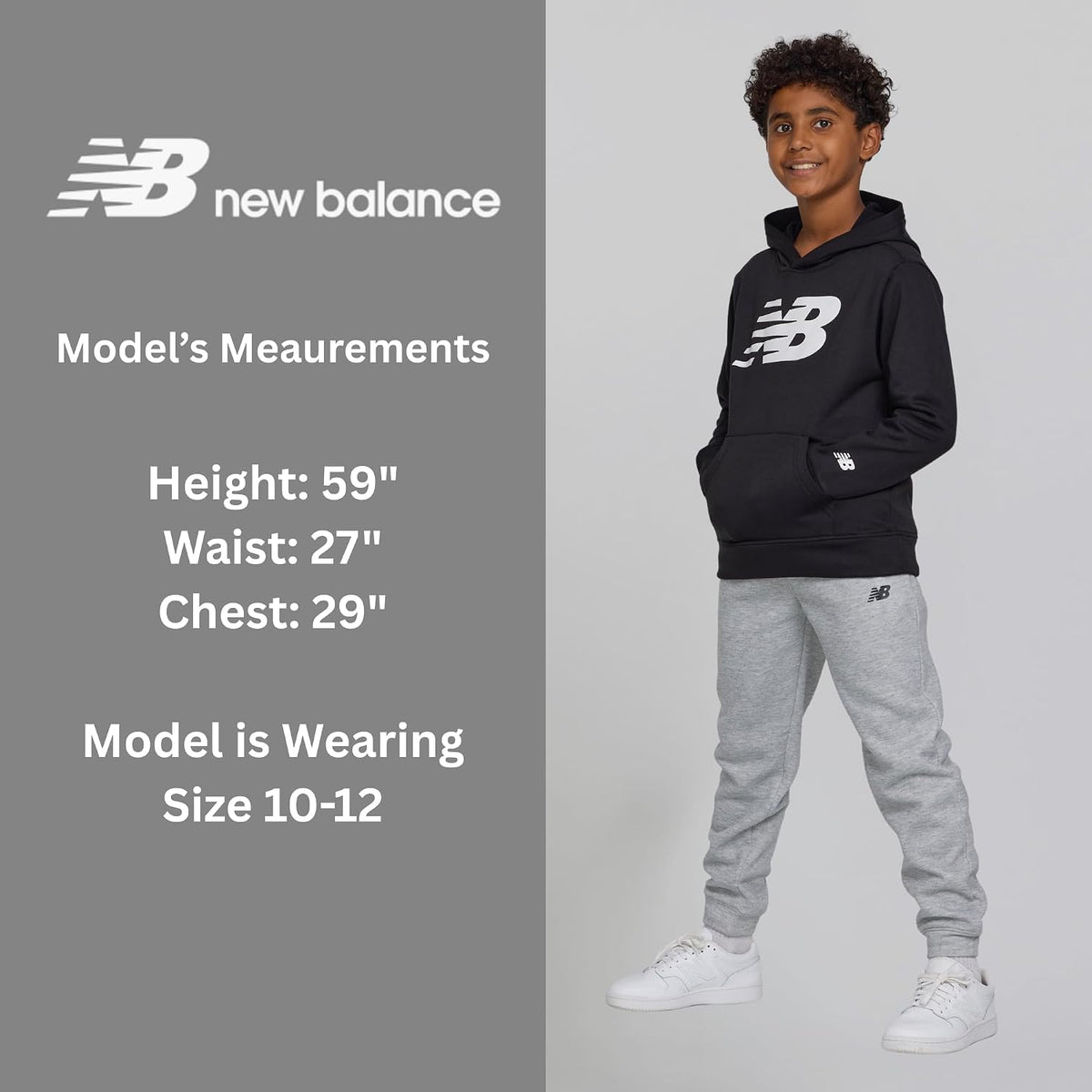 New Balance Boys 2-Piece Hoodie Jogger Set, Athletic Sweatsuit, Size 2T-12
