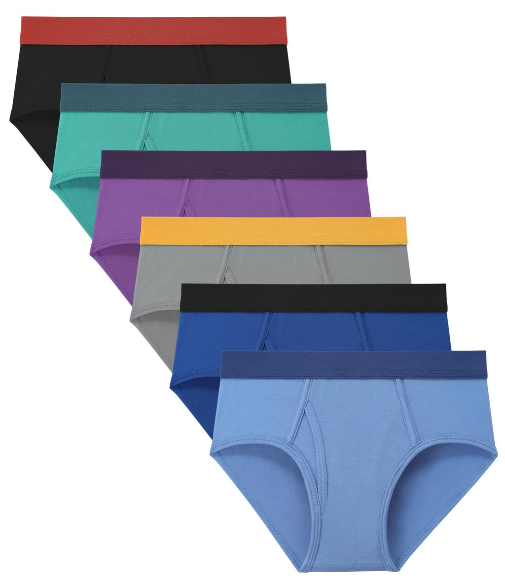 BAMBOO COOL Boys Briefs Underwear 2-18 Years Tag-Free Breathable Moisture-Wicking Bamboo Underwear 6 Pack