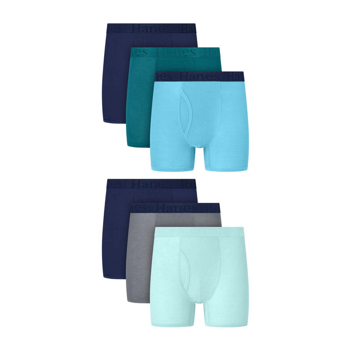 Hanes Boys' Underwear Boxer Briefs Pack – 6-Pack – Originals SuperSoft – Moisture-Wicking Cooling – Lightweight