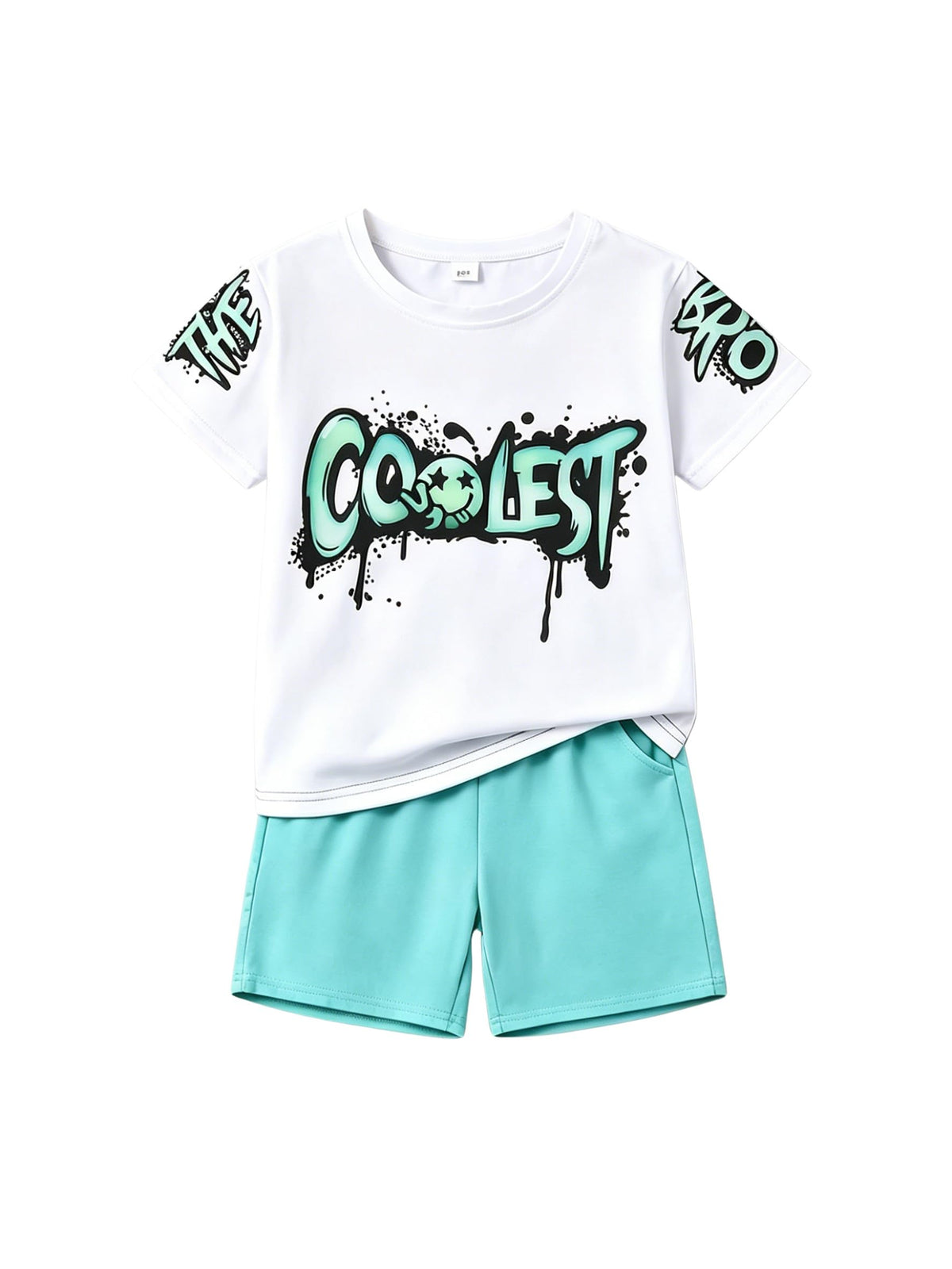 Yoxindax Boys Clothes 2-Piece Casual Street Style Turn-Down Collar Half Zip Kids 4-12 Years Teen Boys Summer Outfits