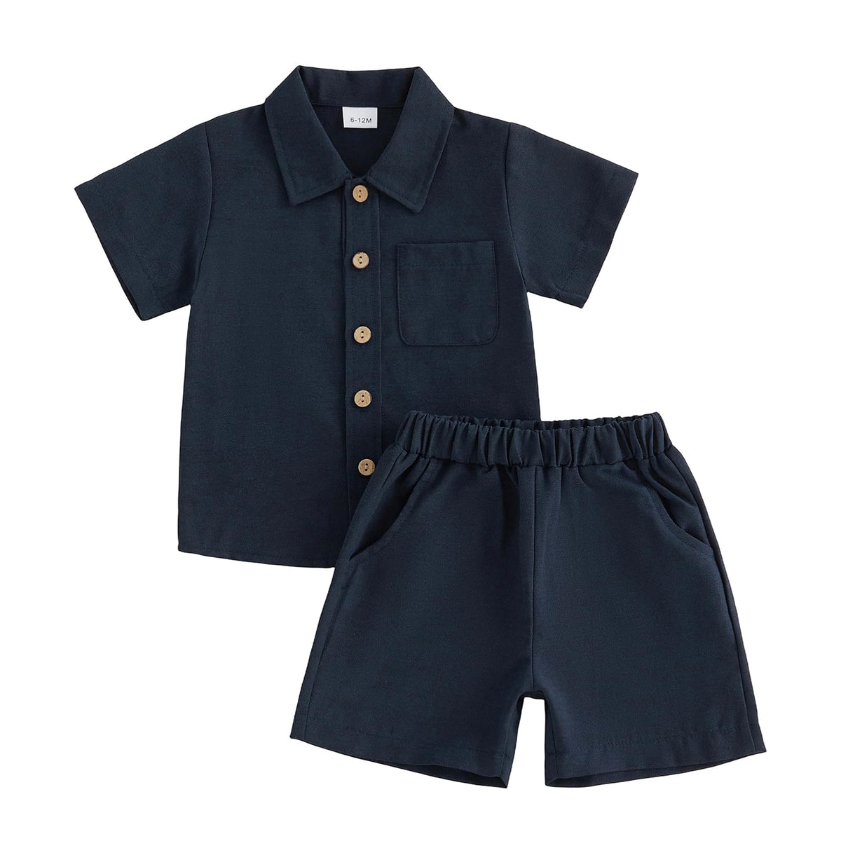 Baby Boys Summer Outfit Cotton Button Down Shirt and Shorts Set Toddler Infant Clothes for Beach Baptism Birthday