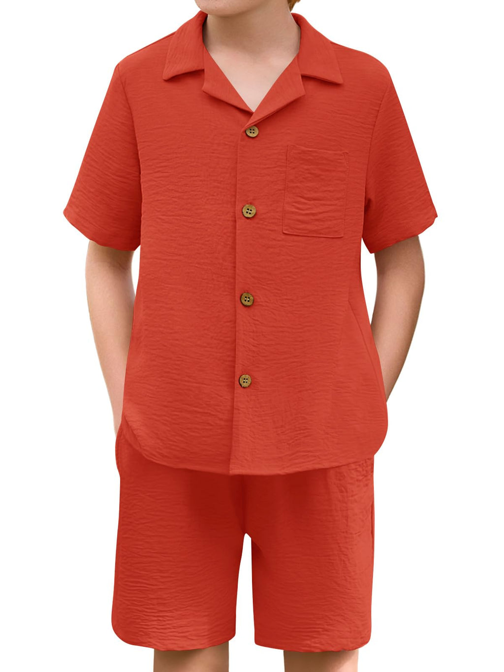 Haloumoning Boys 2 Pieces Summer Outfits Beach Short Sleeve Shirts