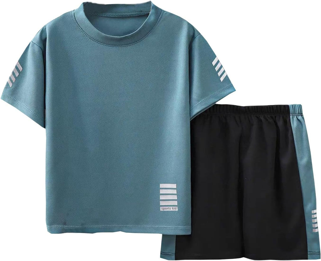 Toddler Boys Clothes Mesh Athletic Summer Short Sleeve T-Shirt and Shorts Kids Outfit Set 3-10 Year