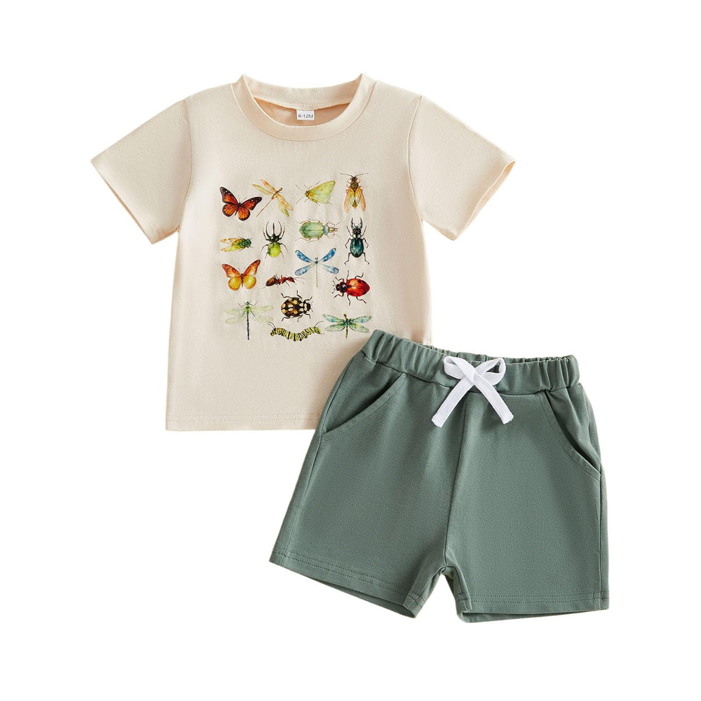 Kupretty Toddler Baby Boy Clothes Summer Outfit Animals Shirt Shorts Set
