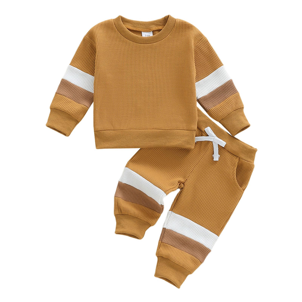 Kuriozud Toddler Baby Boy Fall Winter Clothes Long Sleeve Crewneck Pullover Sweatshirt Jogger Pants Set 2 Piece Outfit