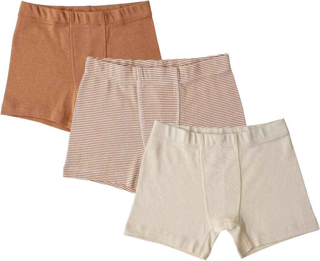 ORGANICKID Boys 100% Organic 100% Cotton Underwear GOTS Certified Kids Toddler Boxer Briefs Pack of 3