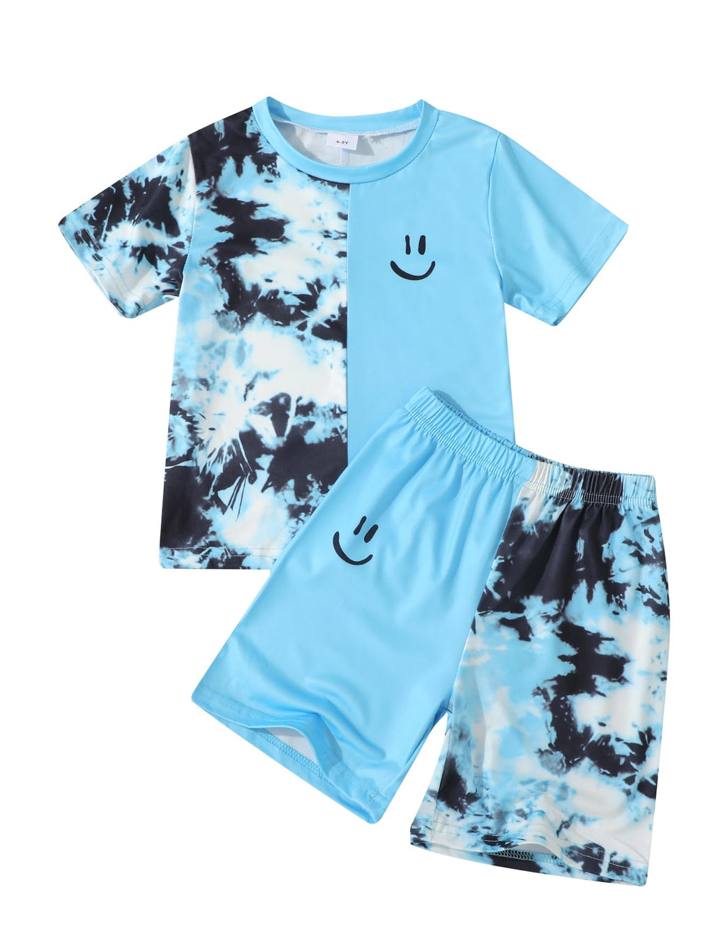 Kid Toddler Baby Boys Clothes Tie-dye Palm Leaf Top 2Pcs Summer Shorts Set