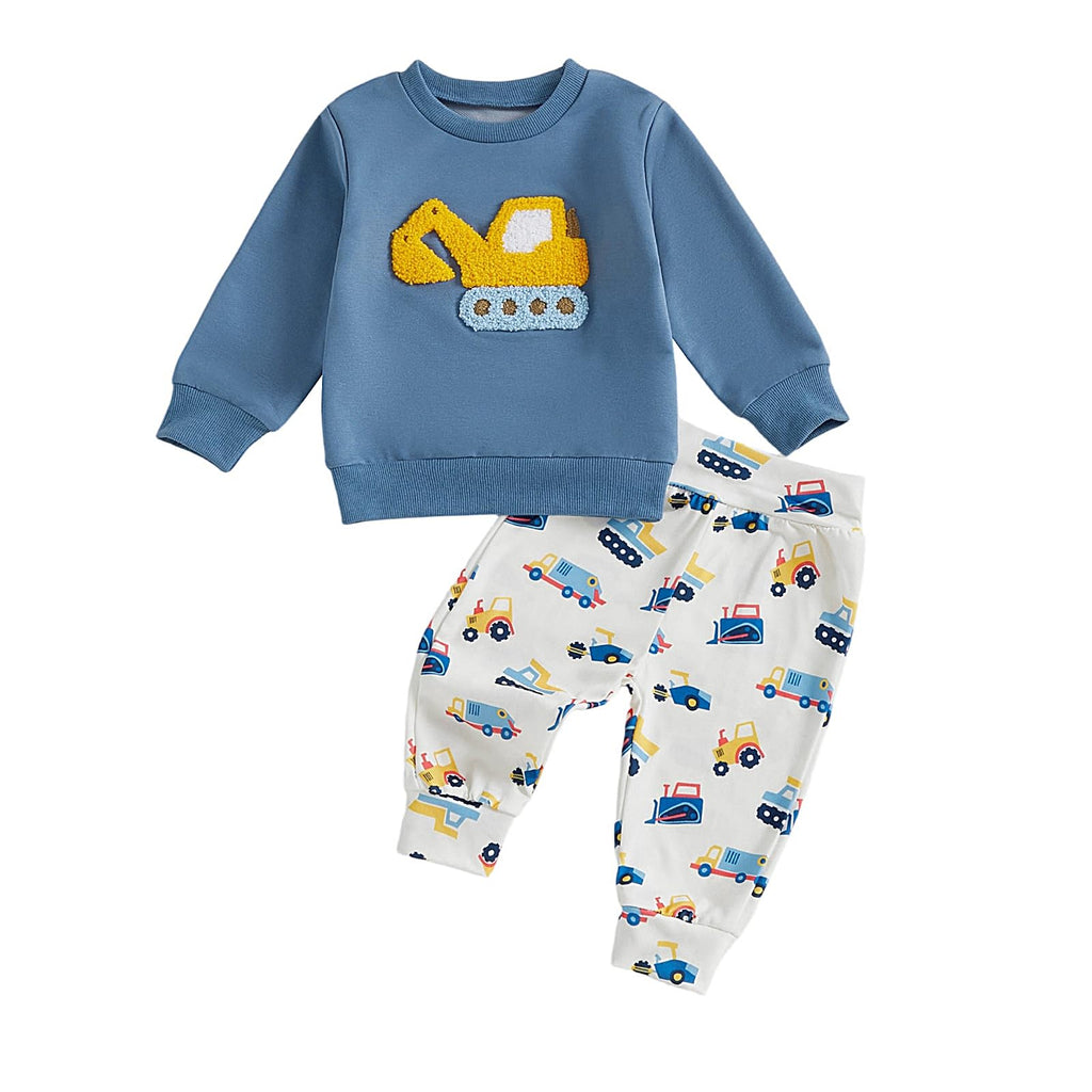 Baby Boy Outfits Embroidered Sweatshirt Pants Set Fall Winter Clothes
