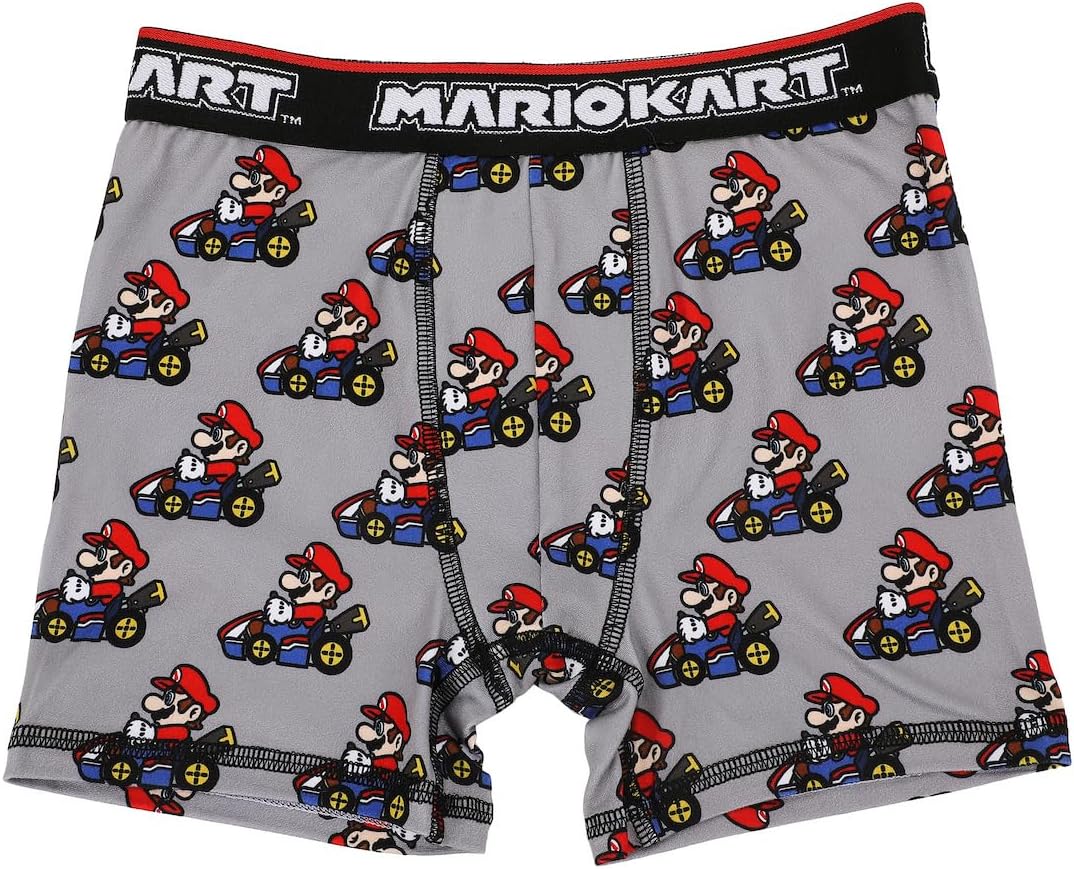 Bioworld Mario Kart All-Over Prints Boys' Boxer Briefs Multipack (5 Pack)