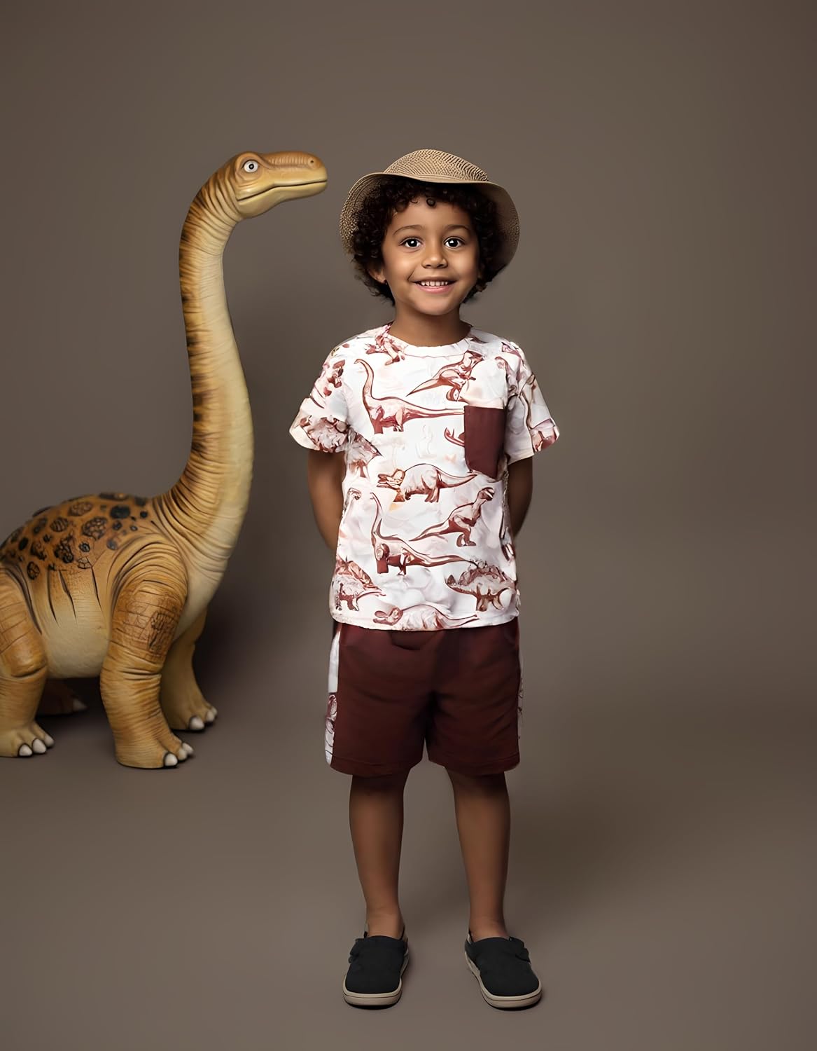 2-7 T Toddler Baby Boy Outfits Shorts Sleeve Summer Beach Cocos T Shirts + Shorts Clothing Set