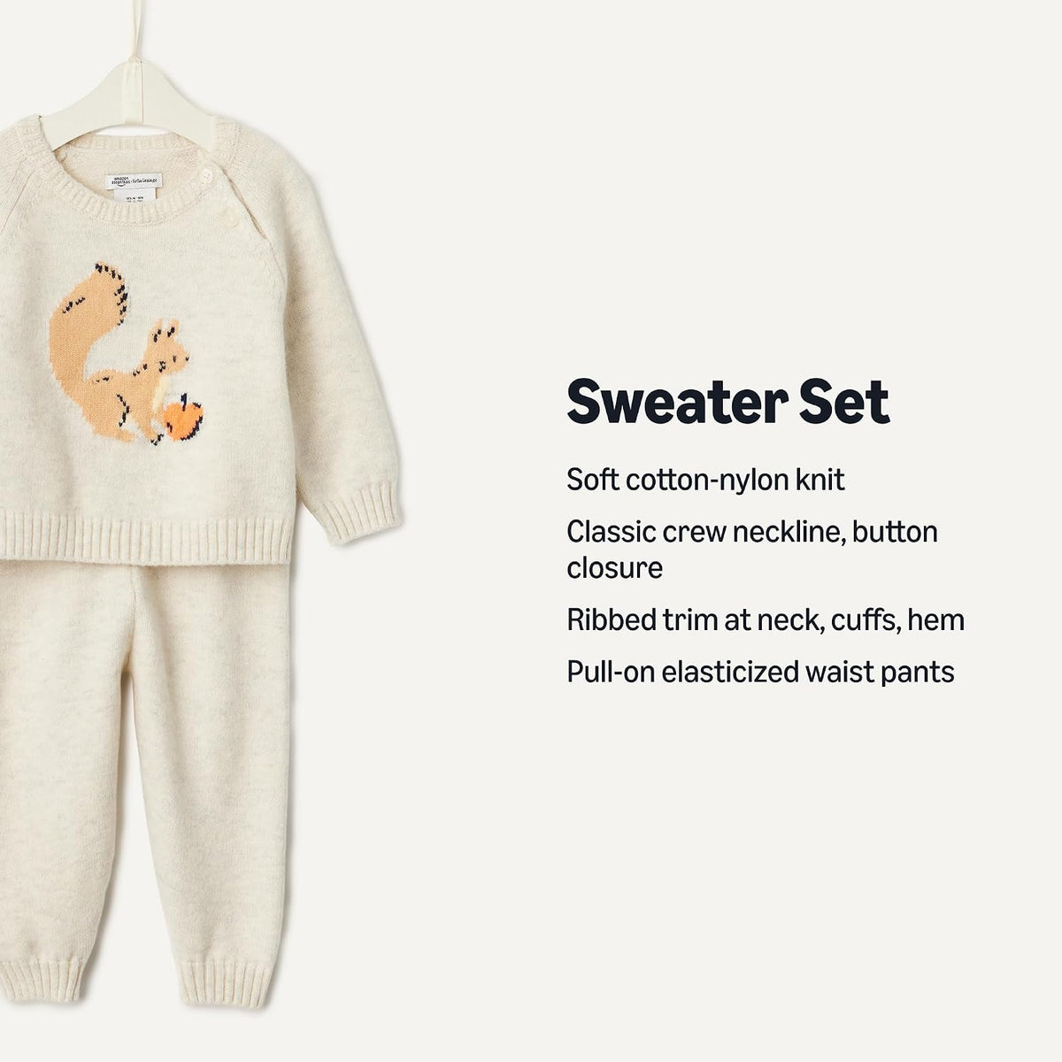 Amazon Essentials x Sofia Grainge Toddler and Baby Boys' Cotton-Nylon Knit Sweater Set with Crew Neckline