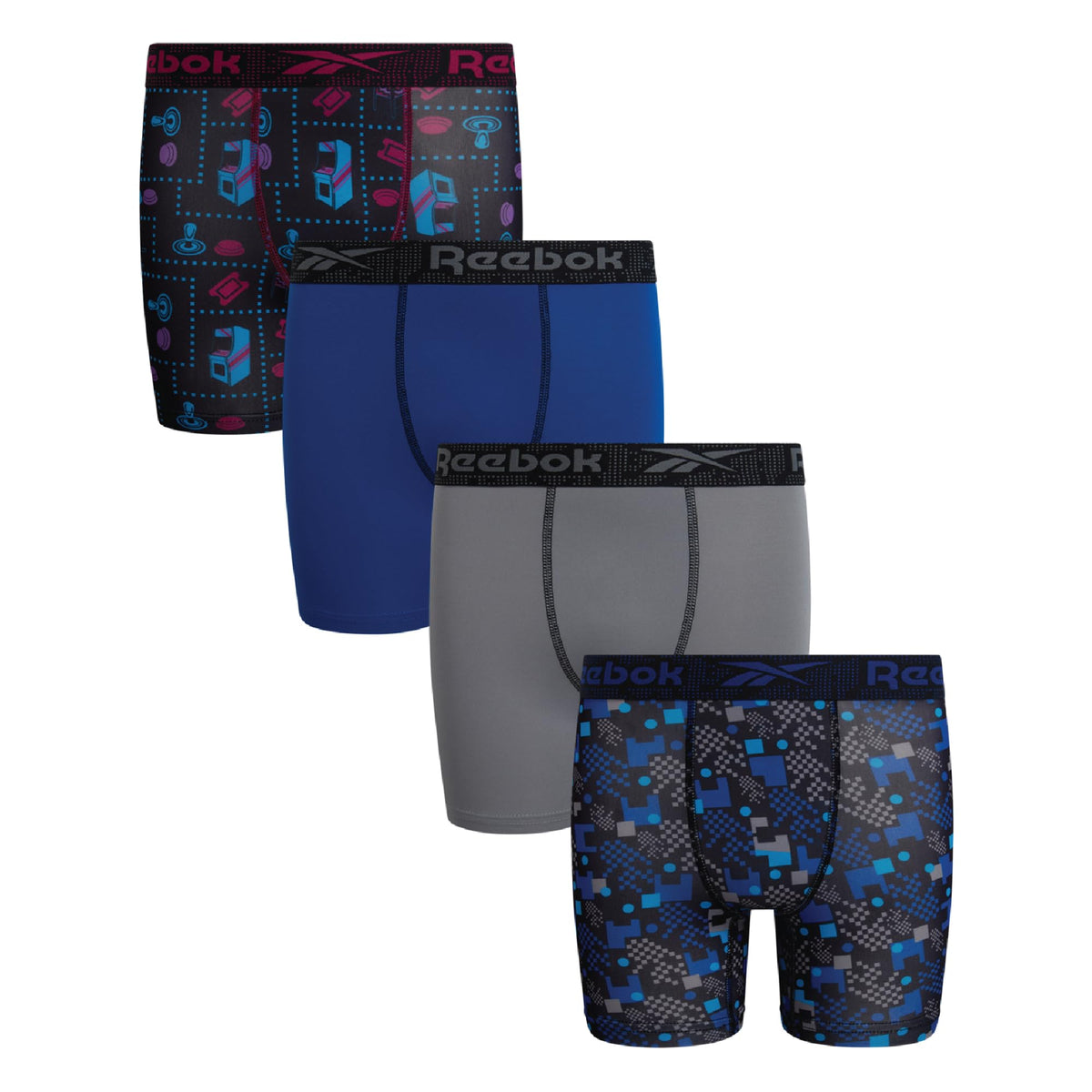 Reebok Boys Boxer Briefs - 4 Pack Performance Underwear Boxers, 5" Inseam