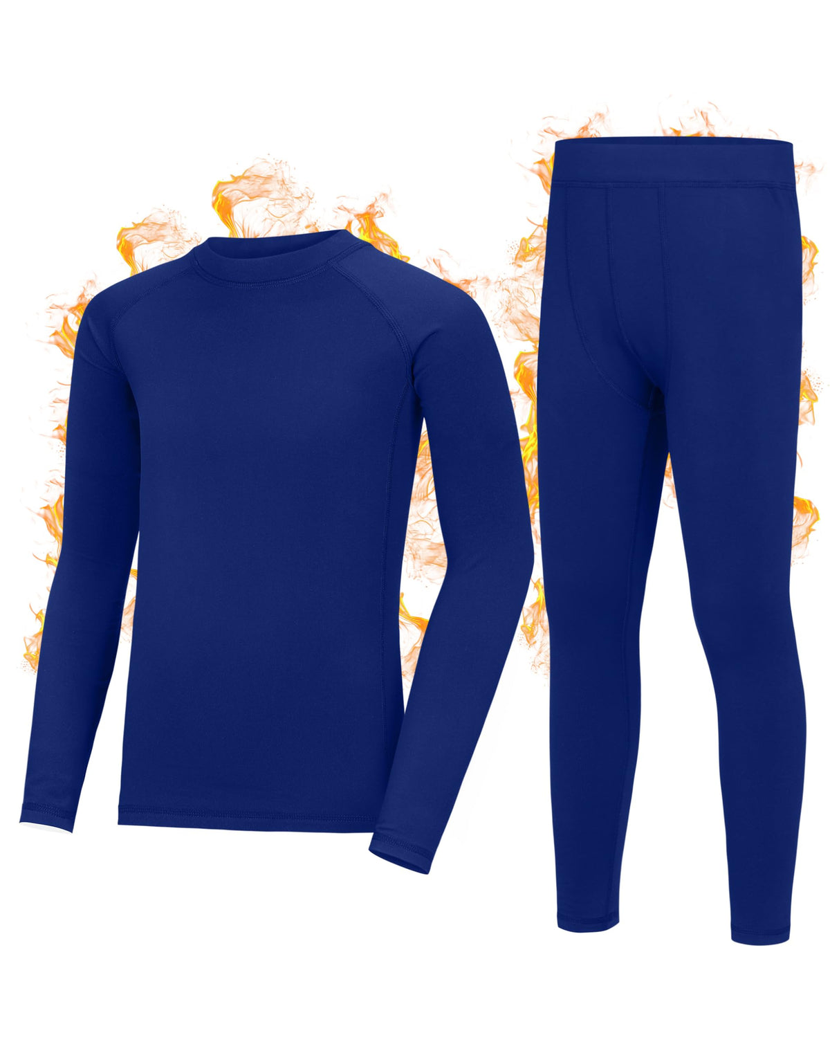 Roadbox Kids Thermal Underwear Set, Fleece Lined Long Johns Base Layer