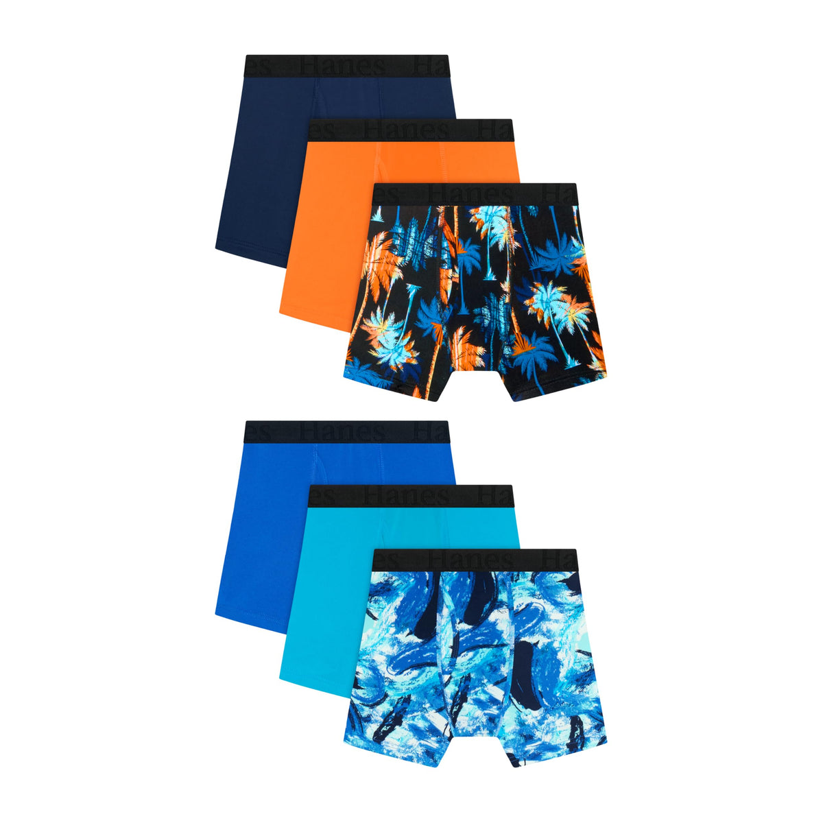 Hanes Boys' Underwear Boxer Briefs Pack, 6 Pack, Originals Superstretch Lightweight Underwear, Multipack