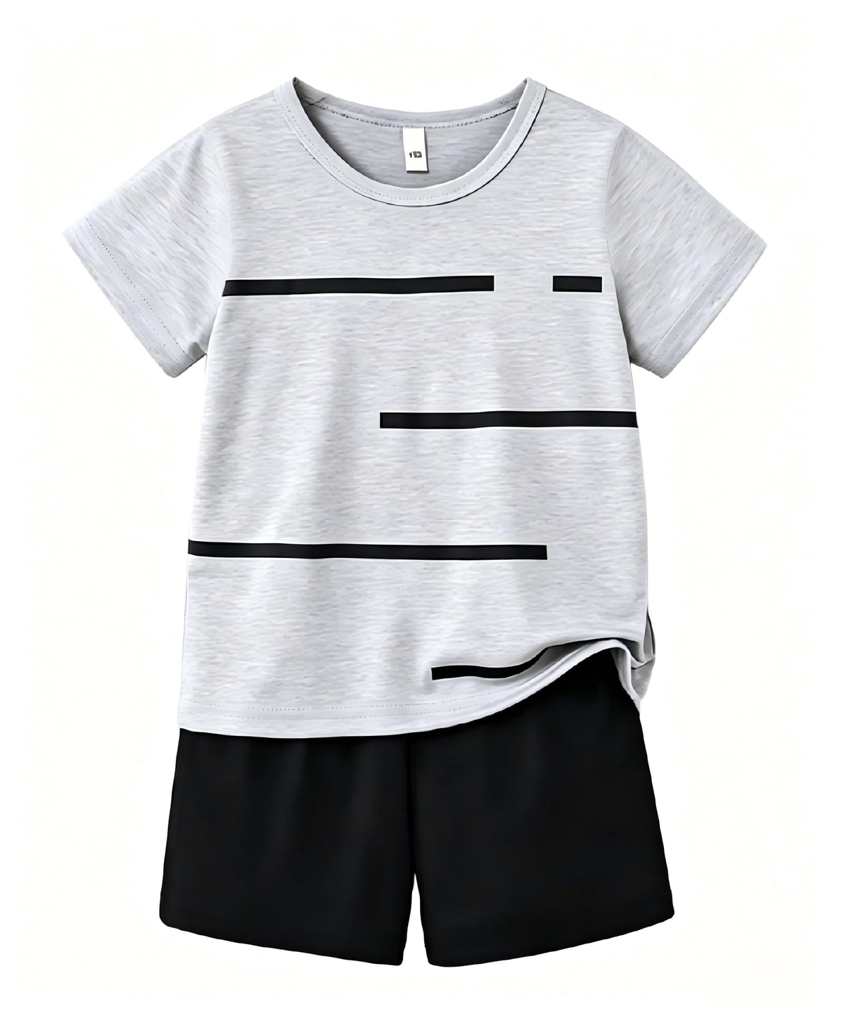 4-8T Toddler Boys 2-Piece Summer Casual Outfit Striped Print Short Sleeve T-Shirt & Shorts Set