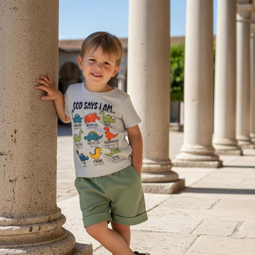 Toddler Boys Summer Clothes Kids Dinosaur Outfit Short Sleeve T Shirt Shorts Sets 6 12 18 24 Months 2T 3T 4T