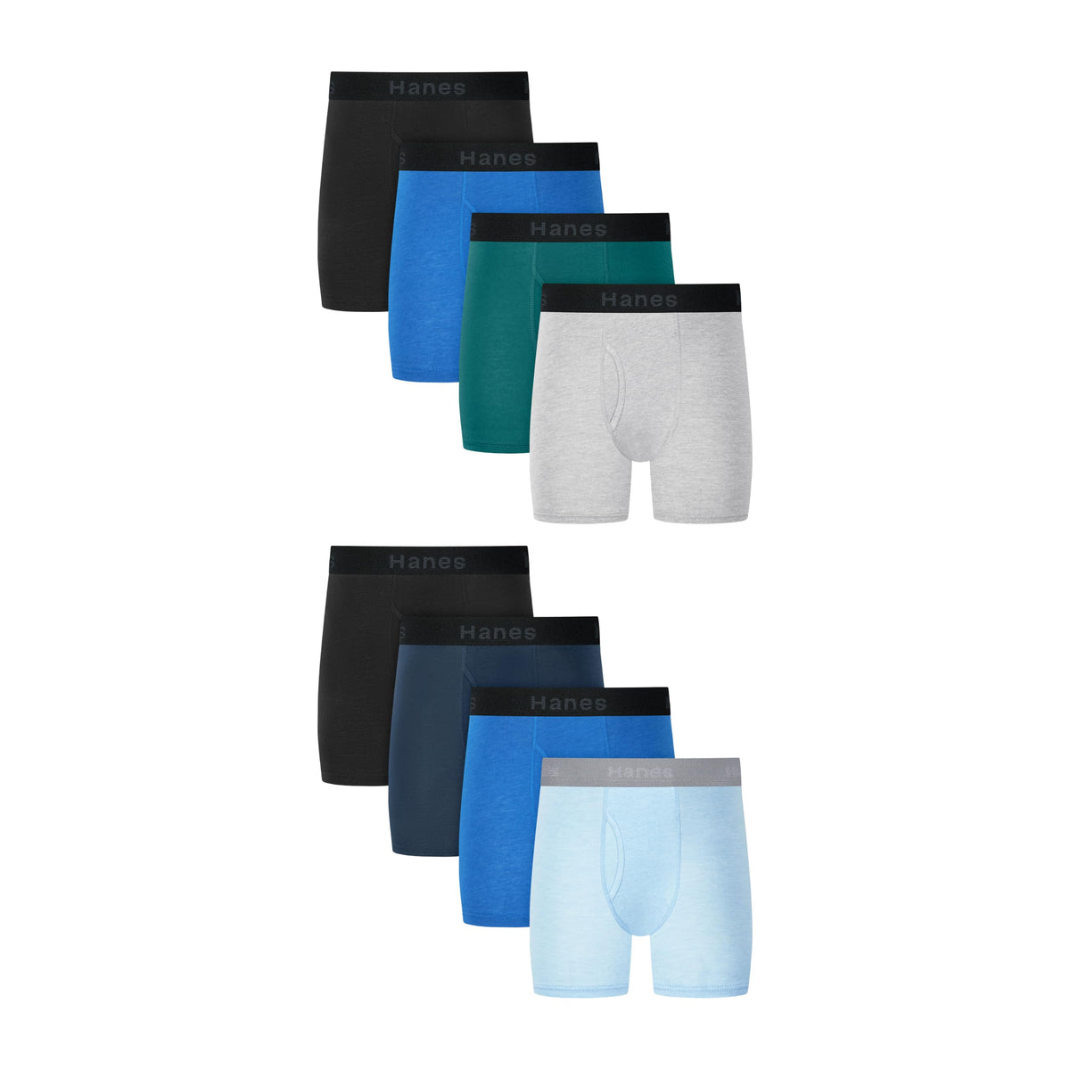 Hanes Boys' Boxer Briefs, Moisture-wicking Underwear for Boys & Toddlers, Assorted, 10 Or 12 Pack