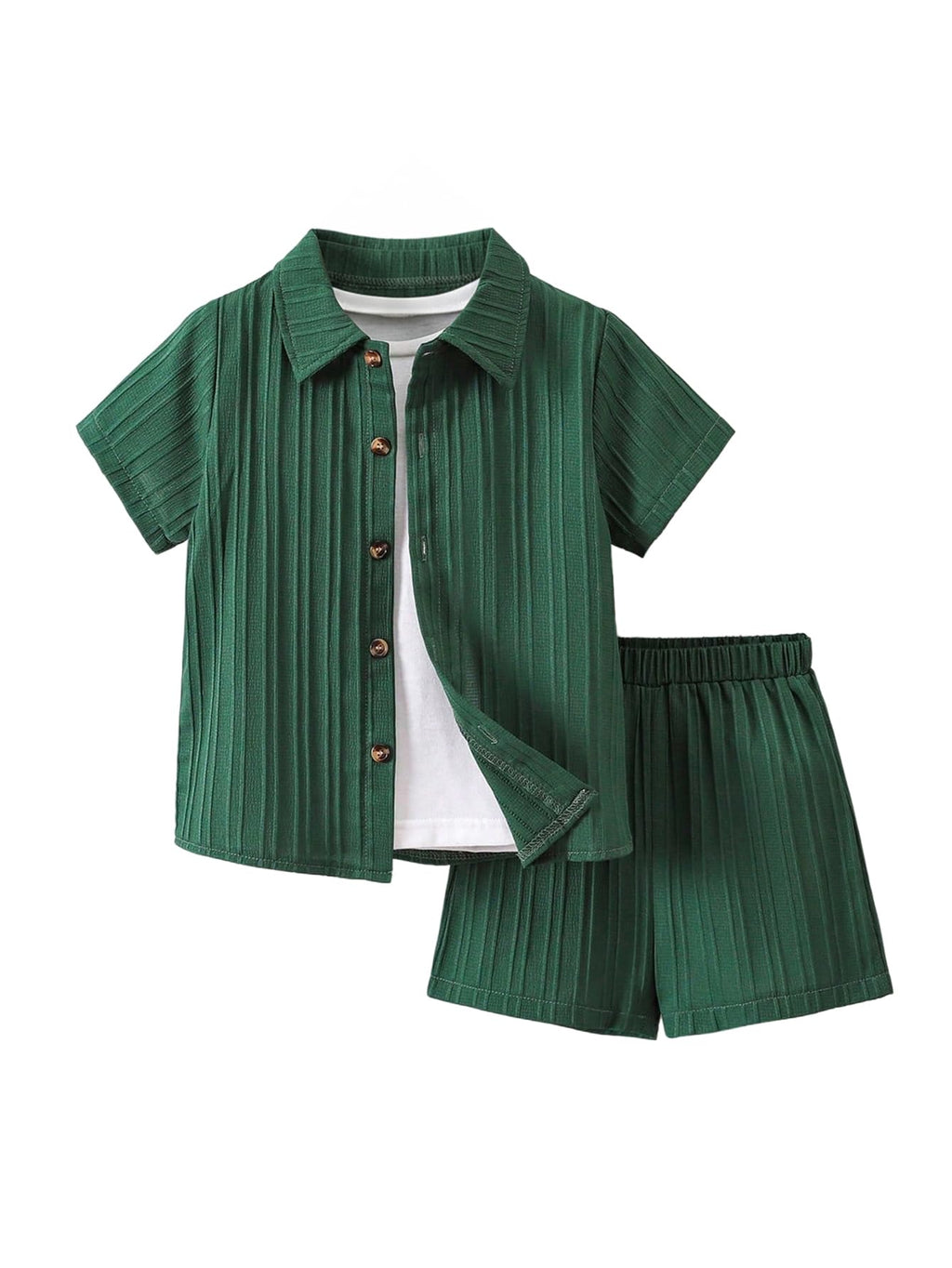 SweatyRocks Boy's Fashion Summer Outfits Button Down Shirt and Shorts Set
