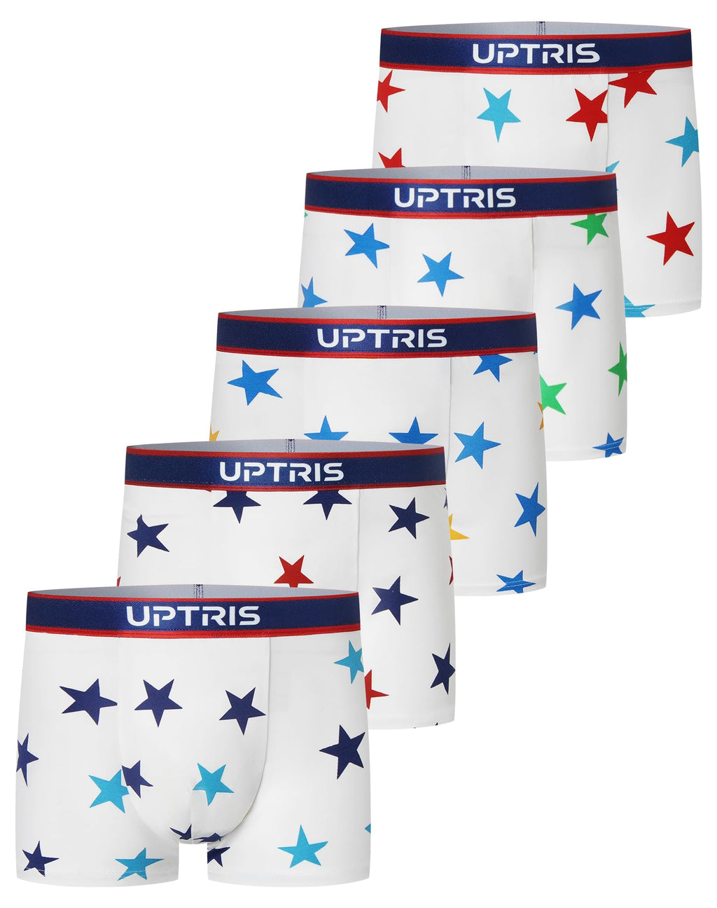 UPTRIS Boys Boxer Briefs Cotton Underwear Star Print Lightweight Mlutipacks