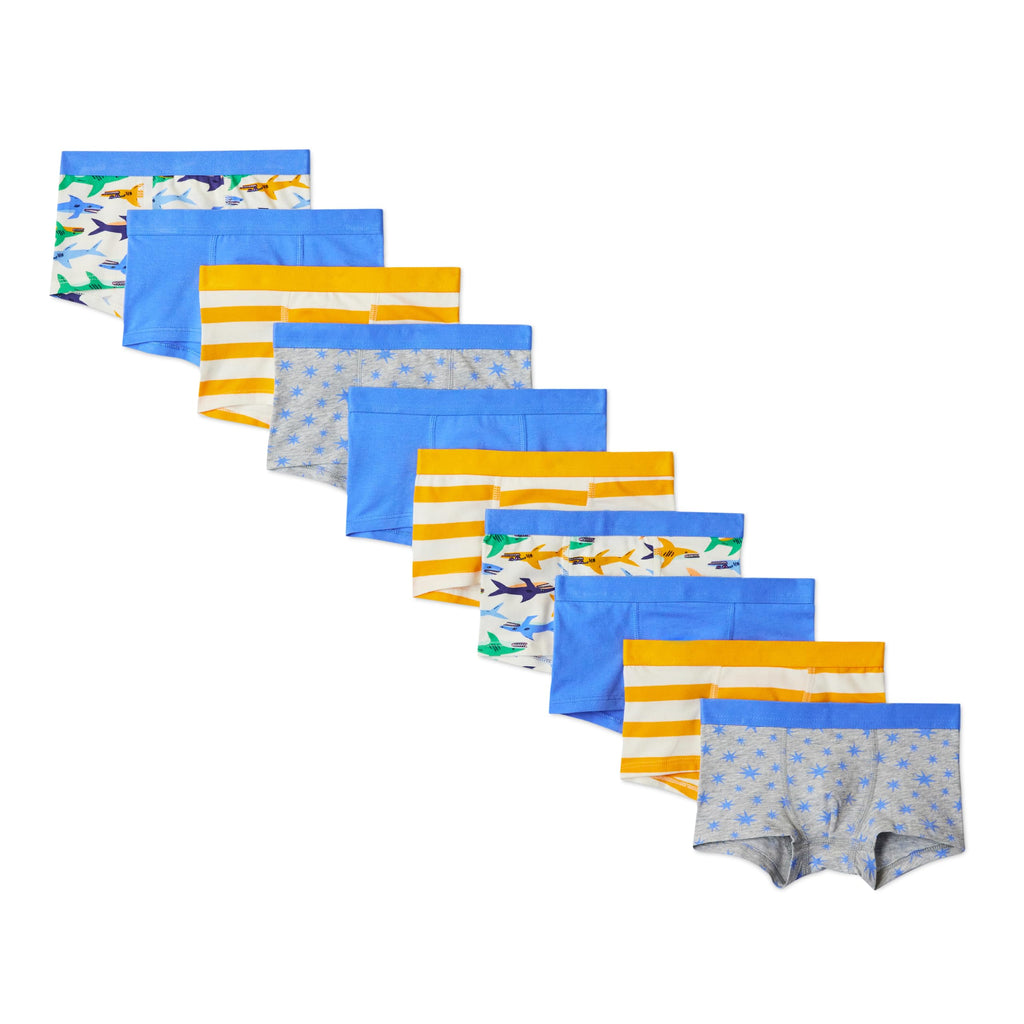 Amazon Essentials Boys' Cotton Jersey Boxer Brief Underwear, Pack of 10