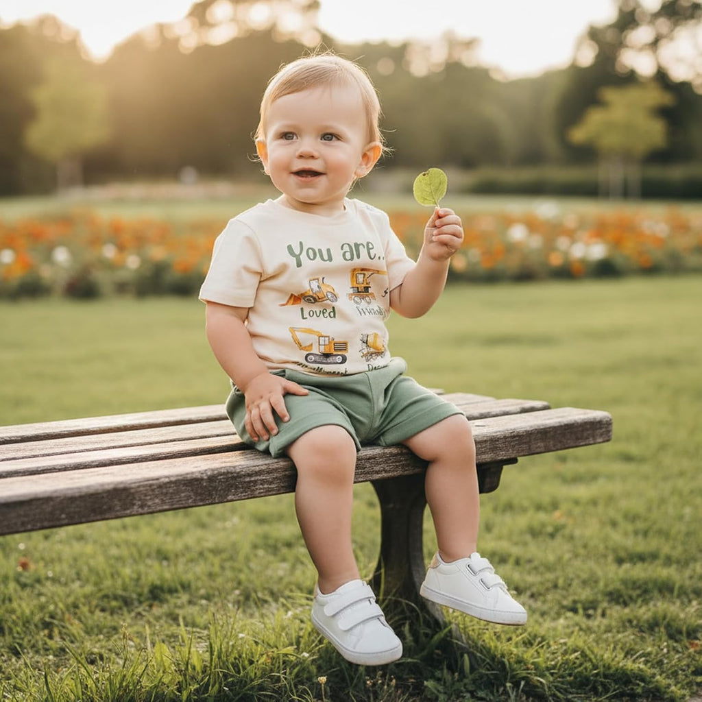 Kaipiclos Toddler Baby Boy Summer Outfit 6 12 18 24 Month 2T 3T 4T Boys Clothes Letters Shirt Truck Baby Tee + Shorts Set