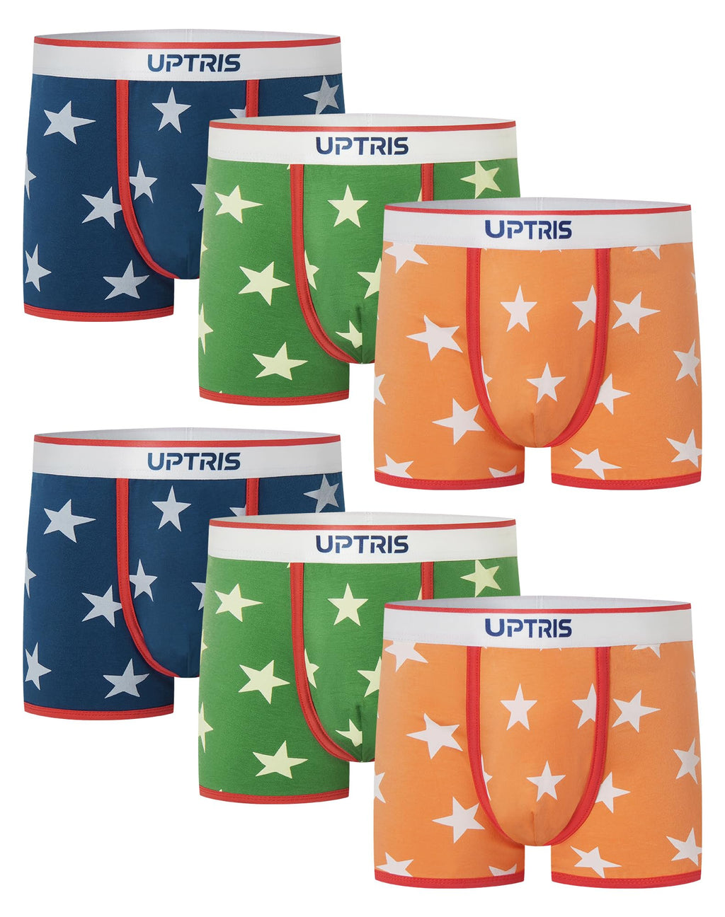 UPTRIS Boys Boxer Briefs Cotton Underwear Star Print Lightweight Mlutipacks