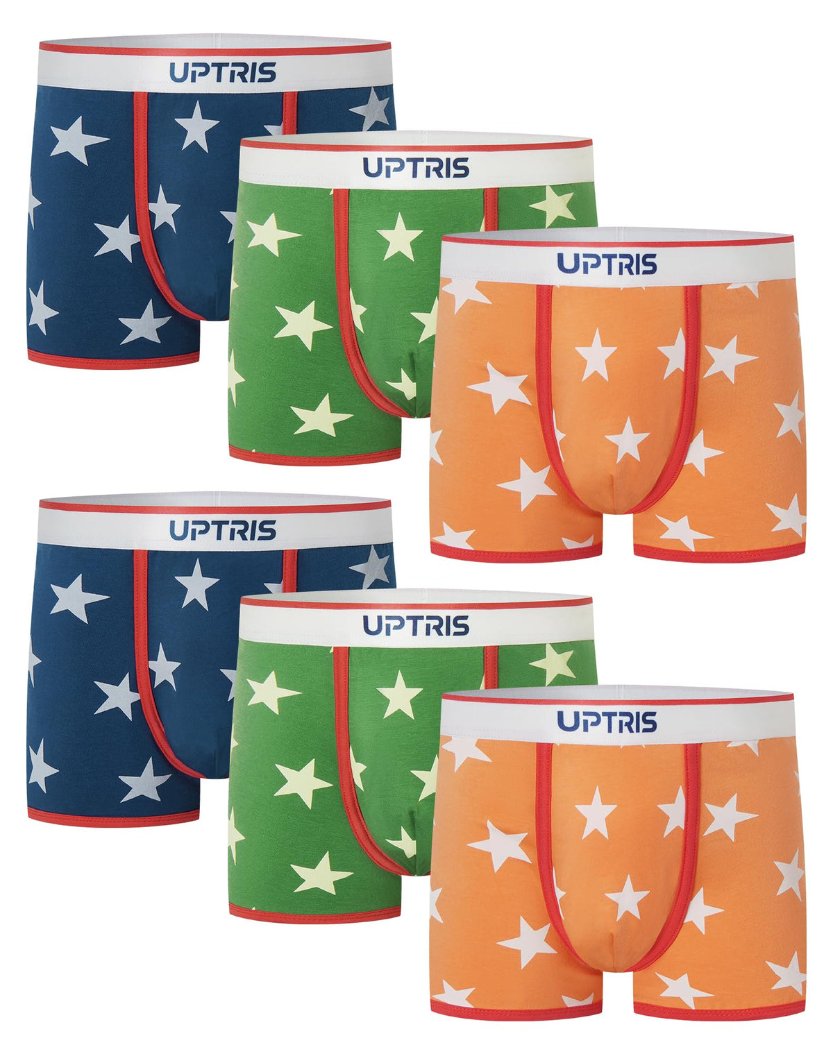 UPTRIS Boys Boxer Briefs Cotton Underwear Star Print Lightweight Mlutipacks