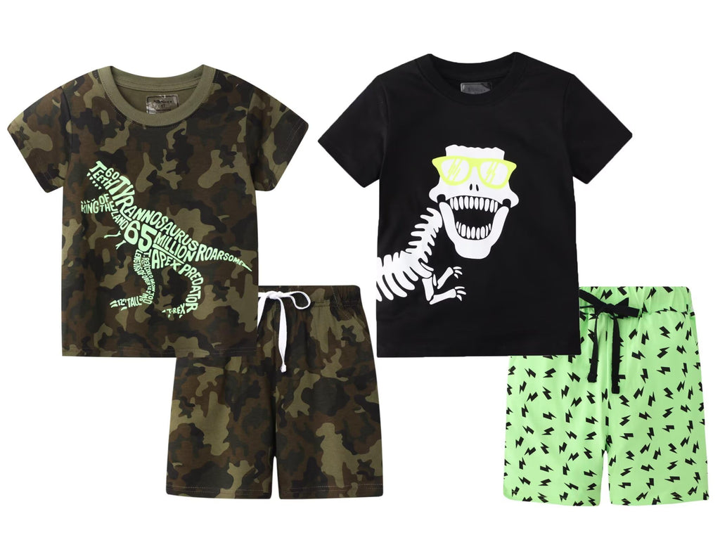 Toddler Boy Summer Clothes Outfits Short Sleeve Shirt Set 2-7 Years