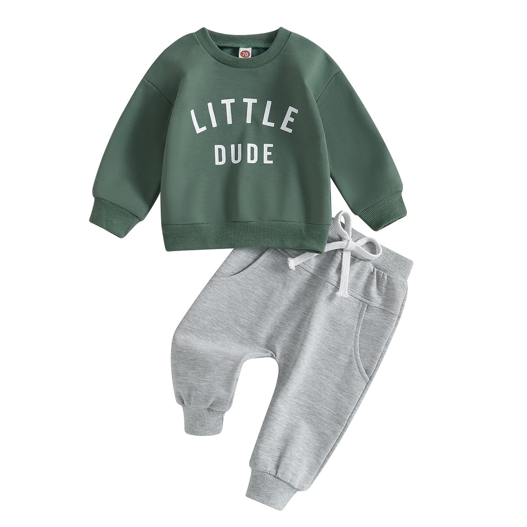 Toddler Baby Boy Fall Clothes Letter Print Tops Pants Outfits