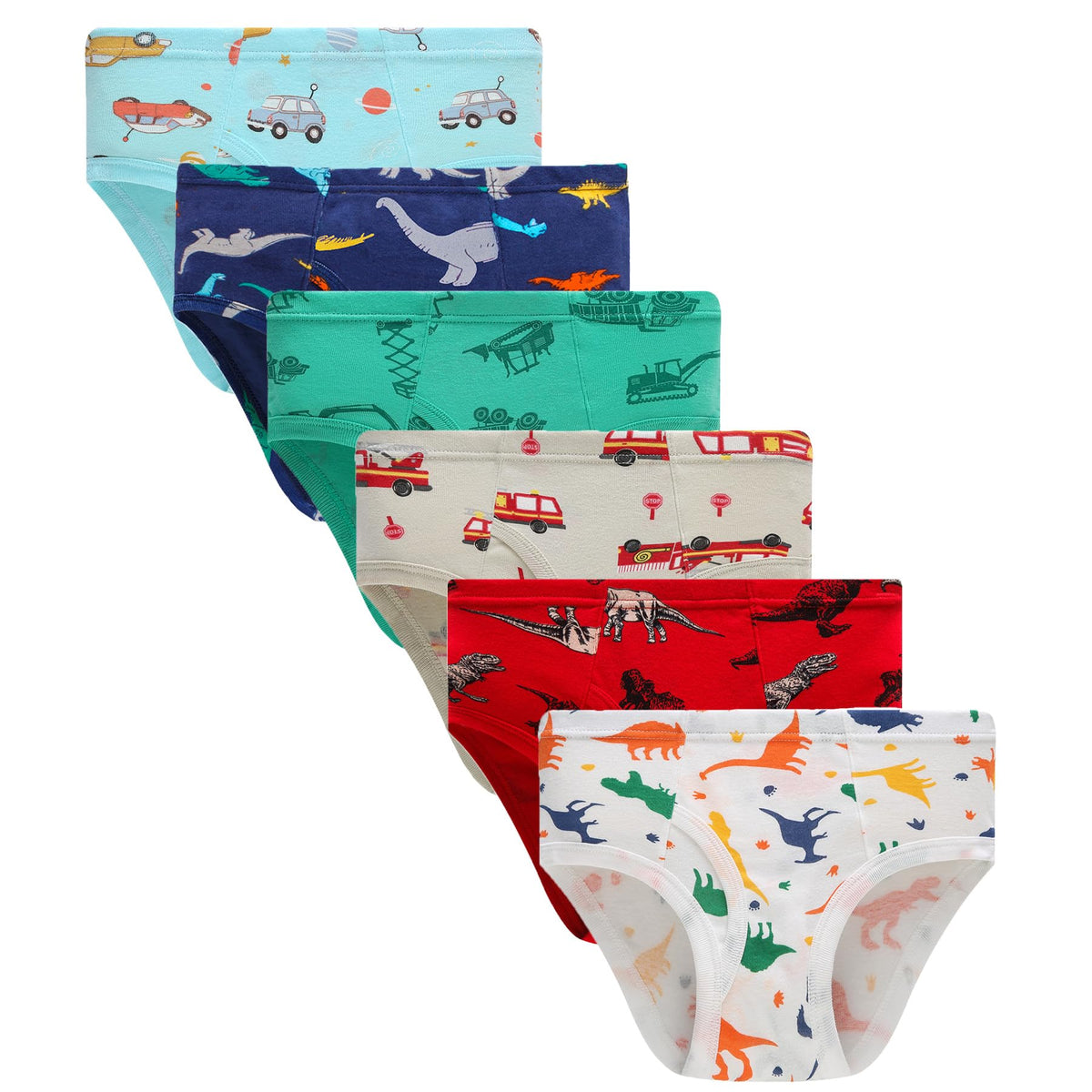 Sladatona Boys Cotton Briefs Dino Shark Truck Toddler Kids Baby Underwear