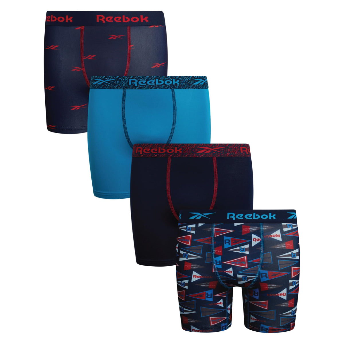 Reebok Boys Boxer Briefs - 4 Pack Performance Underwear Boxers, 5" Inseam