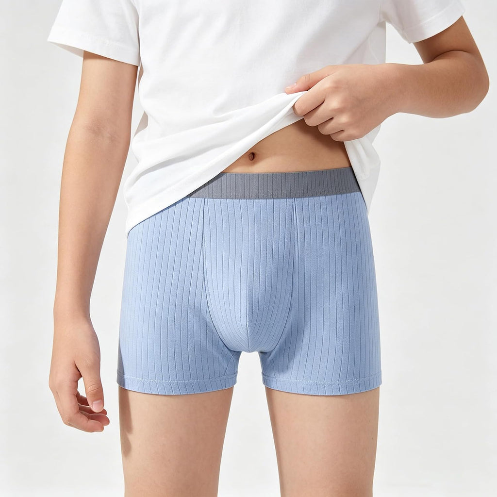 Boys' Boxer Briefs, 5-Pack Kids Underwear Boxer Shorts for Ages 8-16