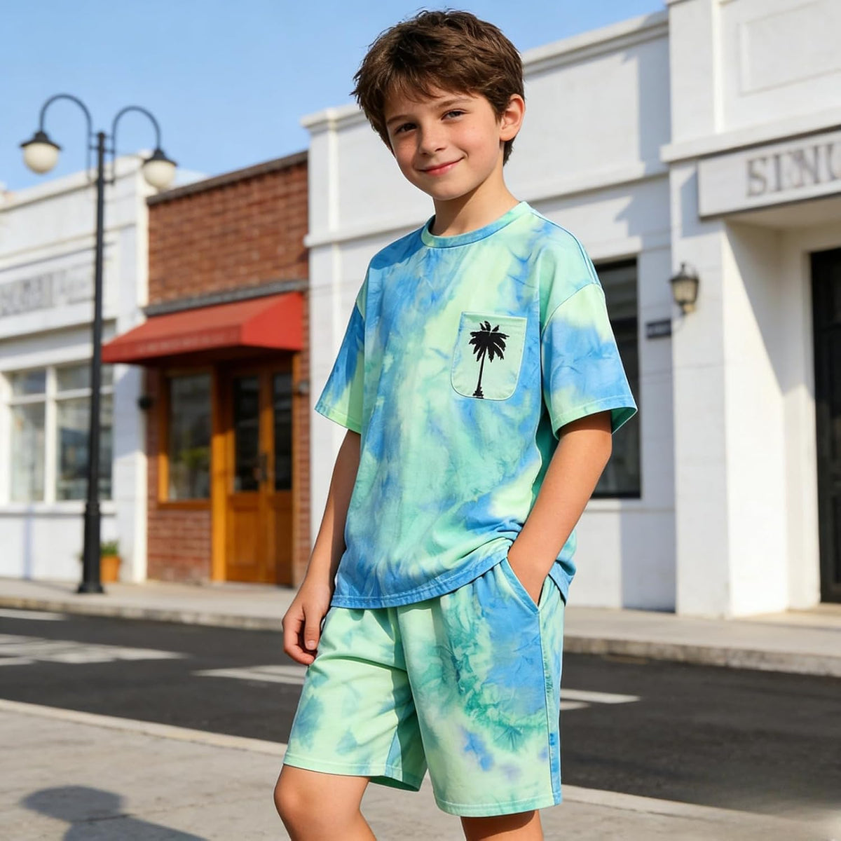 Boys Summer Clothes 2 Piece Sleeveless Tank Tops Workout Casual Shorts Set Summer Outfits for Teen Tween Boys 6-12Y