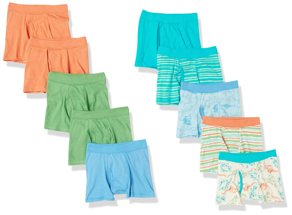 Hanes Toddler Boys' Organic Cotton Underwear, Pure Comfort 100% Cotton Boxer Briefs Available, 10 & 7 Pack