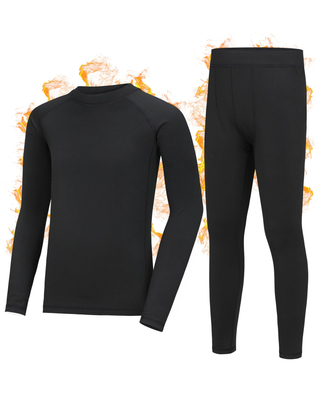 Roadbox Kids Thermal Underwear Set, Fleece Lined Long Johns Base Layer