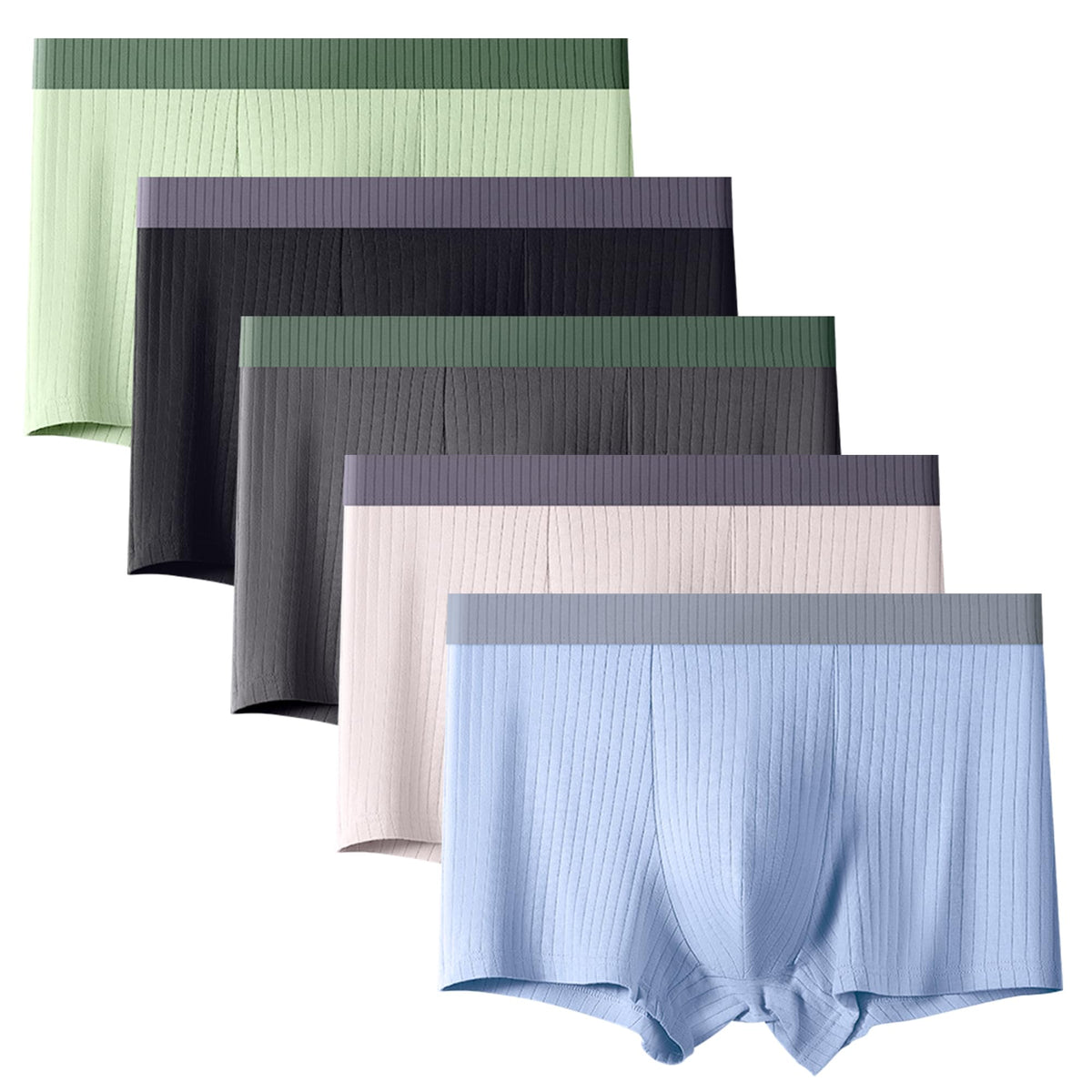 Boys' Boxer Briefs, 5-Pack Kids Underwear Boxer Shorts for Ages 8-16
