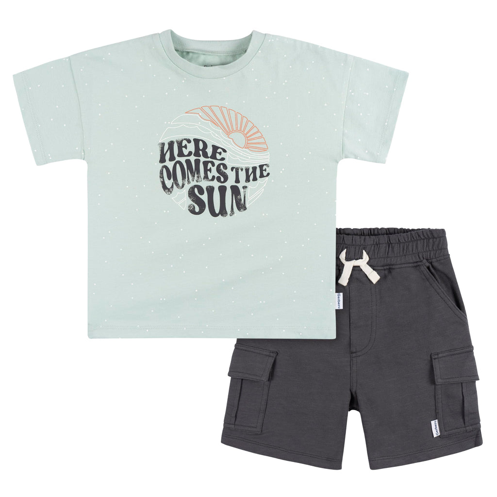 Gerber Baby Boys' Toddler T-shirt and Short Set