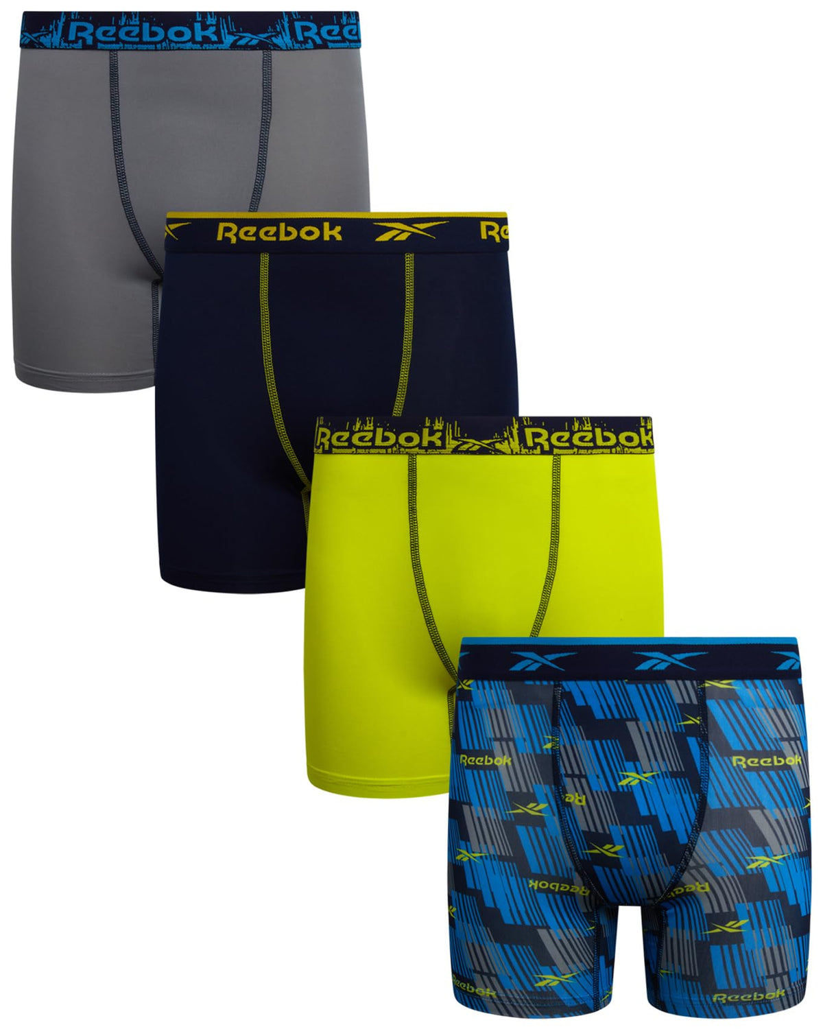 Reebok Boys Boxer Briefs - 4 Pack Performance Underwear Boxers, 5" Inseam