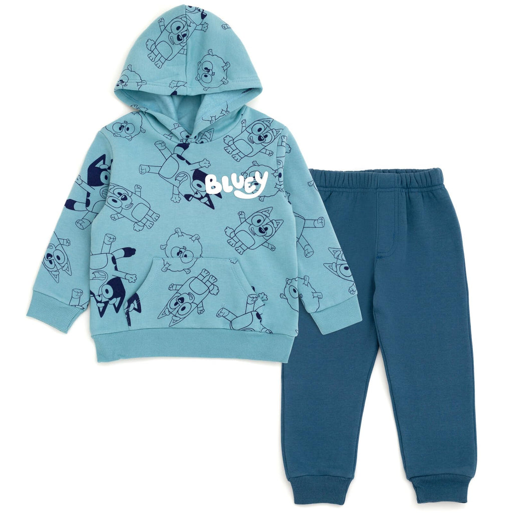 Bluey Fleece Pullover Hoodie and Pants Outfit Set Toddler to Little Kid Sizes (2T - 7-8)