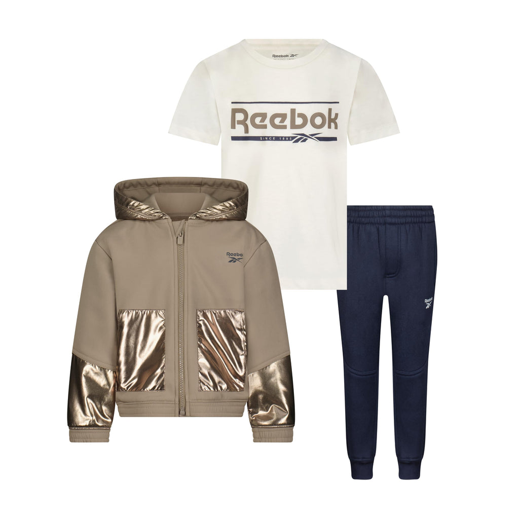 Reebok Boys' 3 Piece Jacket T-shirt and Jogger Set