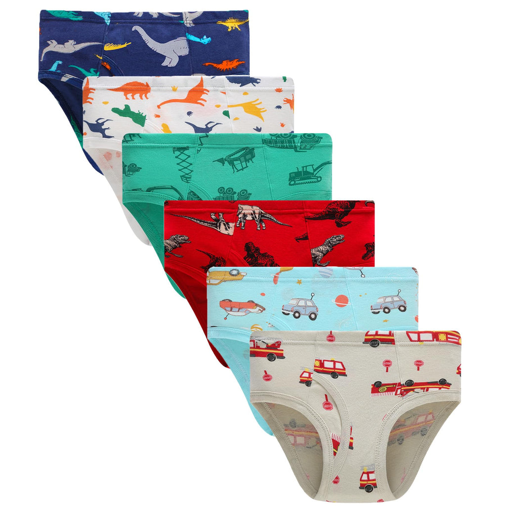 Boboking Little Boys Cotton Briefs Soft Dinosaur Truck Toddler Underwear