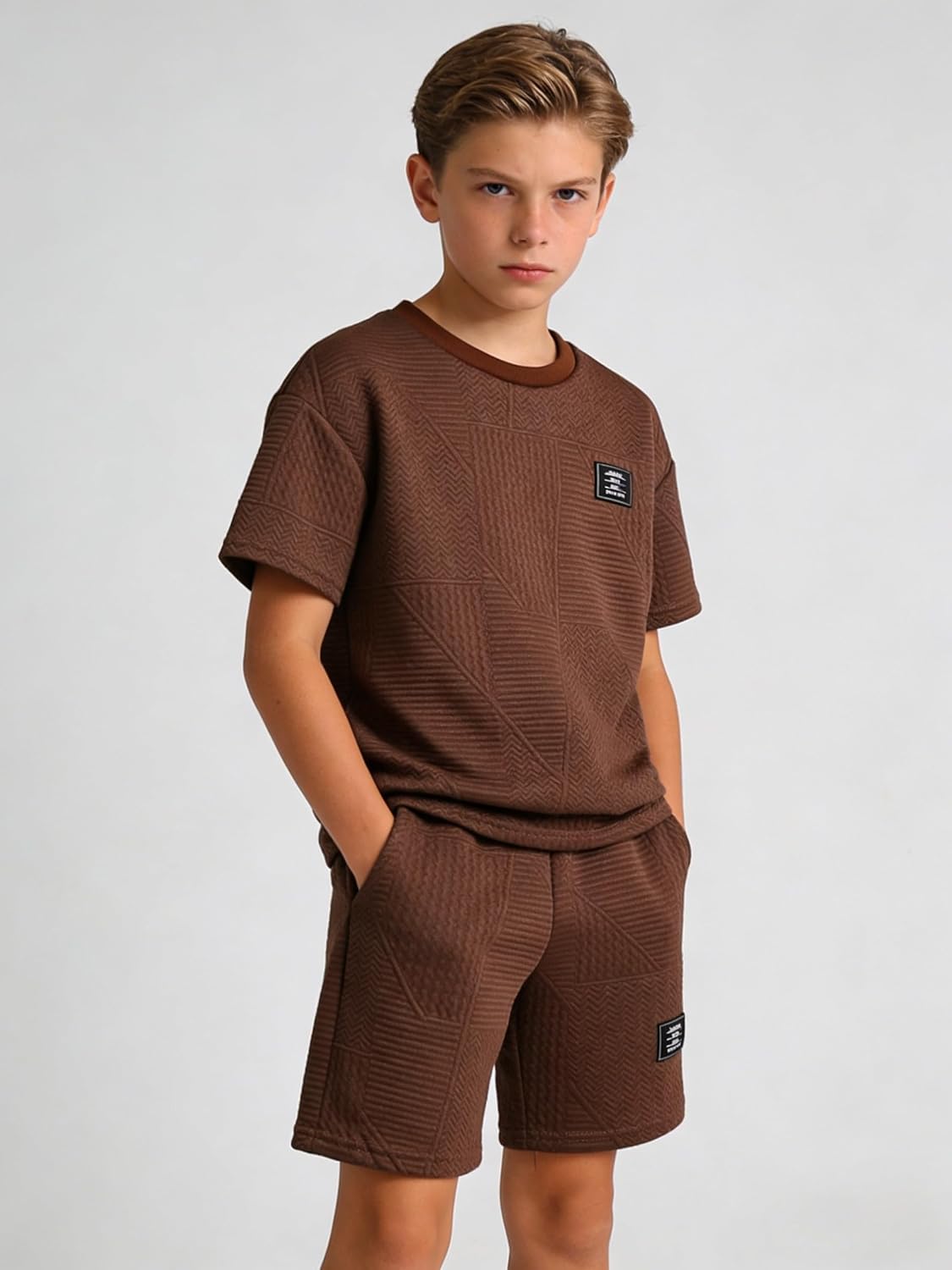 Cakaner Tween Boys Clothes Summer Short Sleeve Top & Shorts Set 2-Piece Casual Outfit Size 6-12 Years