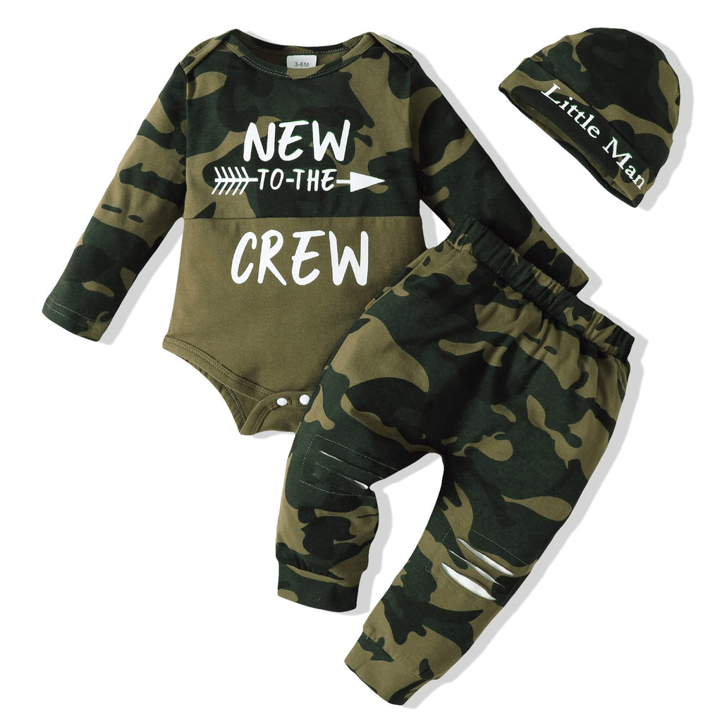 Renotemy Baby Boy Clothes Baby Essentials New to The Crew Romper 0-18M