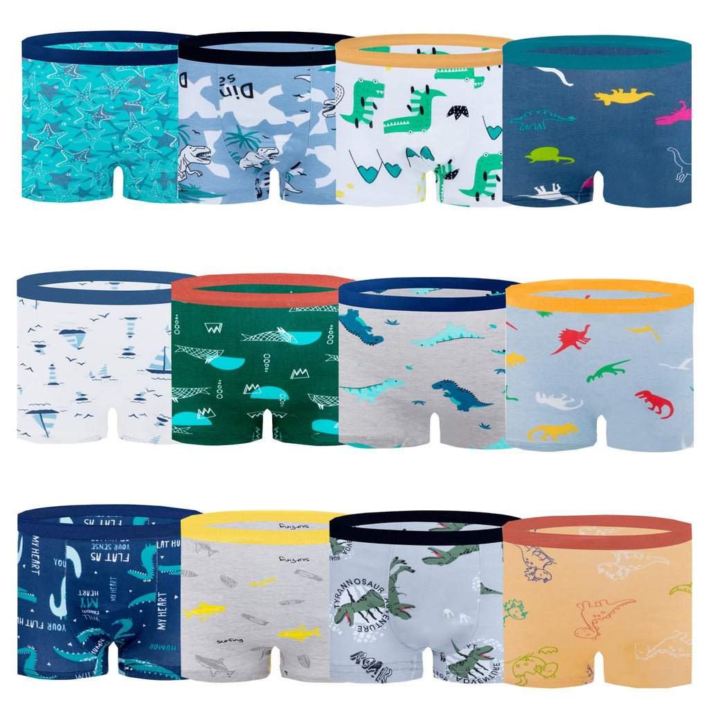 JackLoveBriefs Boys Boxer Briefs, 12 Pack Toddler Kids Underwear
